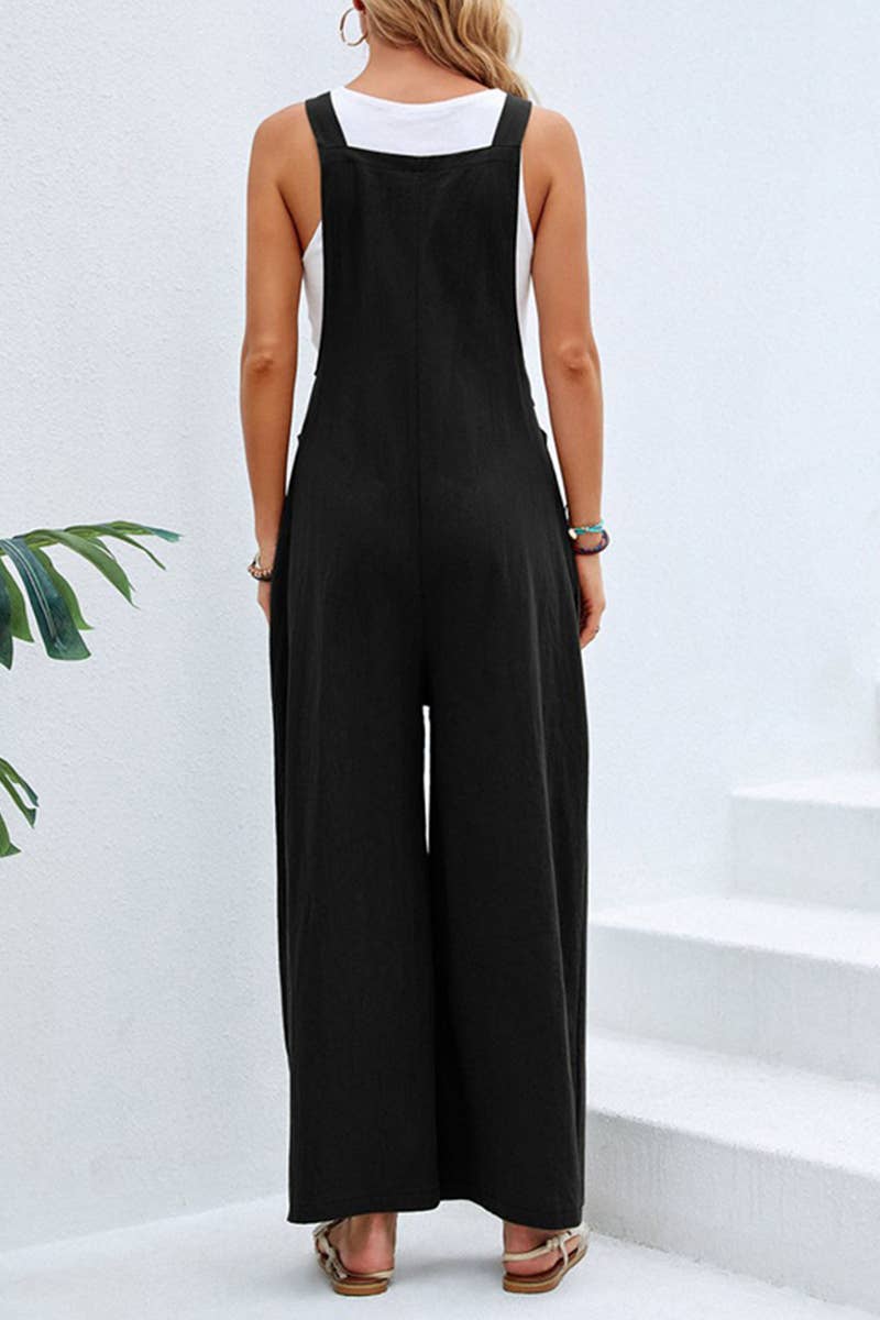 Black Overalls Pantsuit