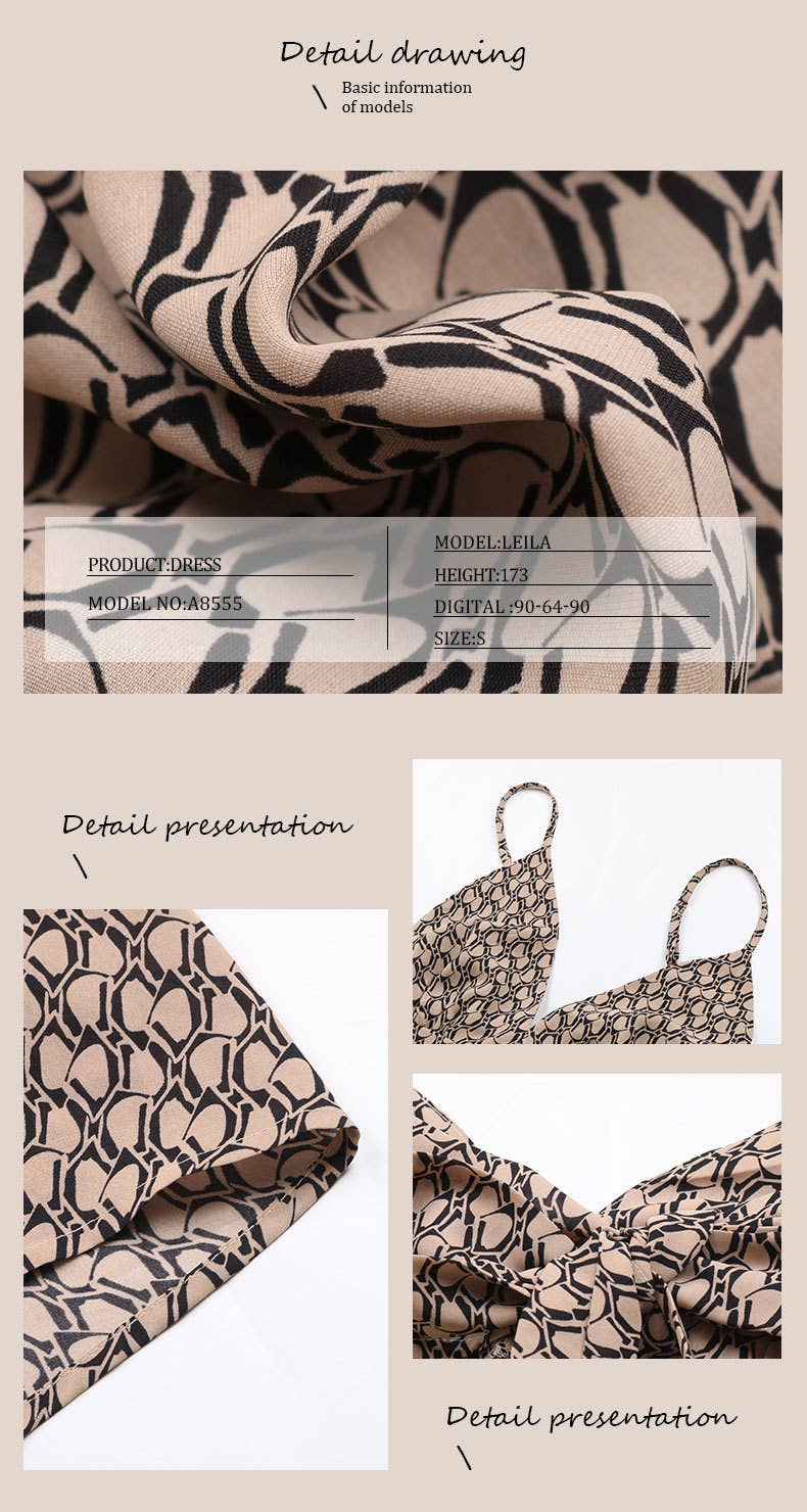 Khaki Printed Dres