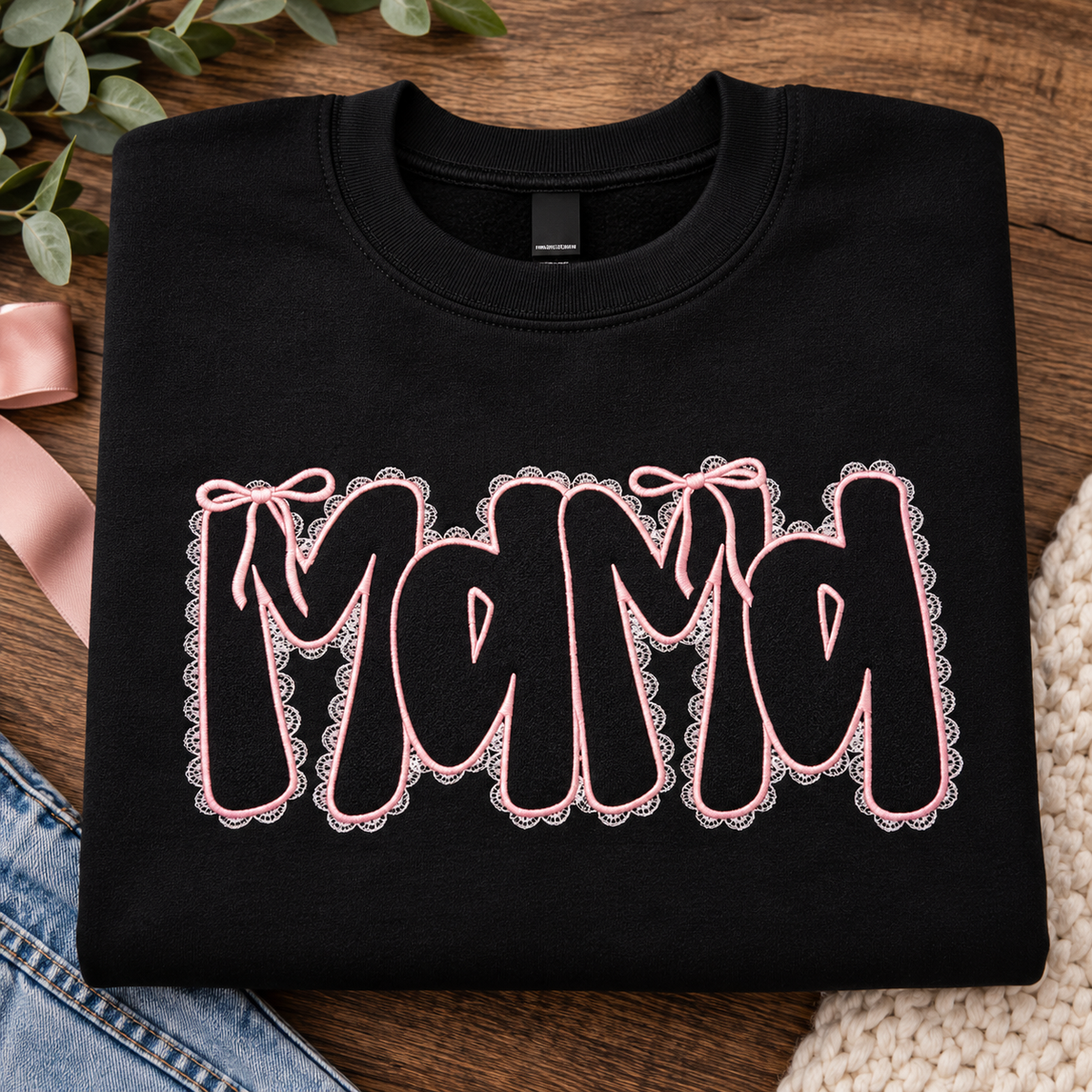 Coquette MAMA Embroidered Crewneck