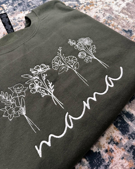 Floral Mama Crewneck with Birth Flowers