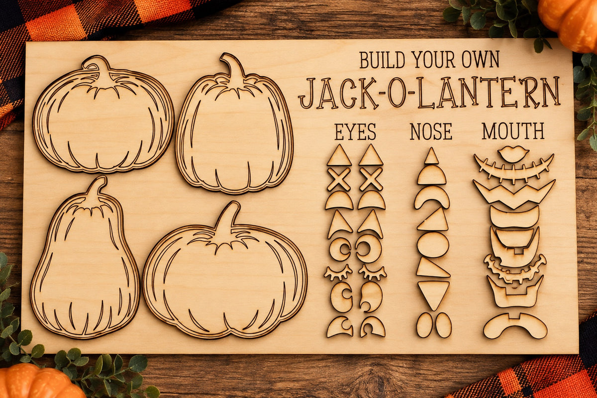 Build Your Own Jack-O-Lantern Wooden Puzzle | Halloween Kids Activity | DIY Pumpkin Kit
