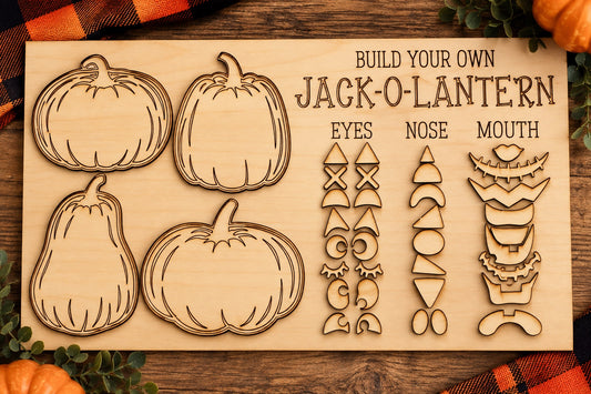 Build Your Own Jack-O-Lantern Wooden Puzzle | Halloween Kids Activity | DIY Pumpkin Kit