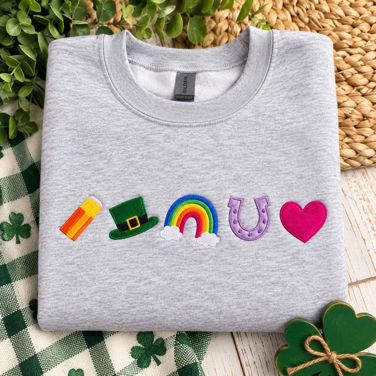 St. Patrick's Day Embroidered Crewneck