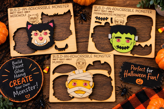 Build-An-Adhorrible Monster Wooden Craft Kit | DIY Halloween Kids Activity