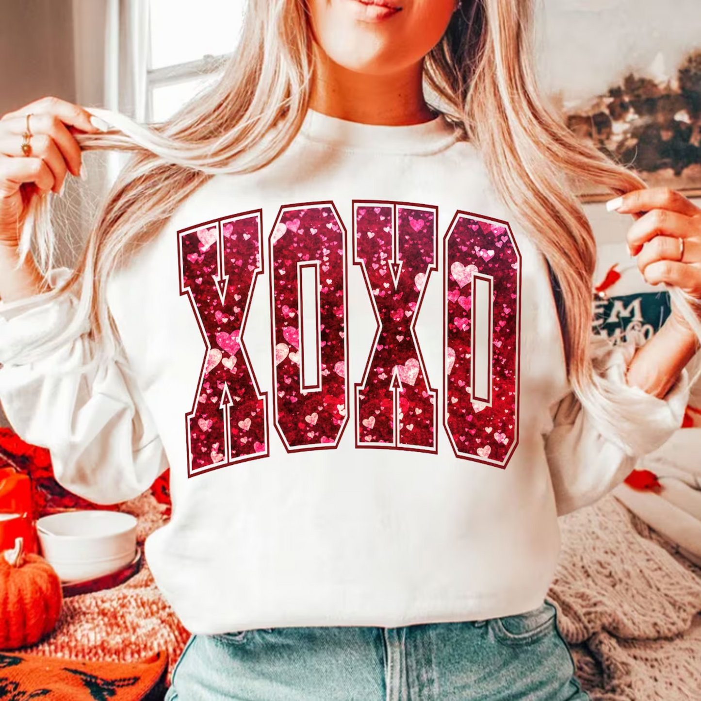 XOXO Faux Heart Glitter