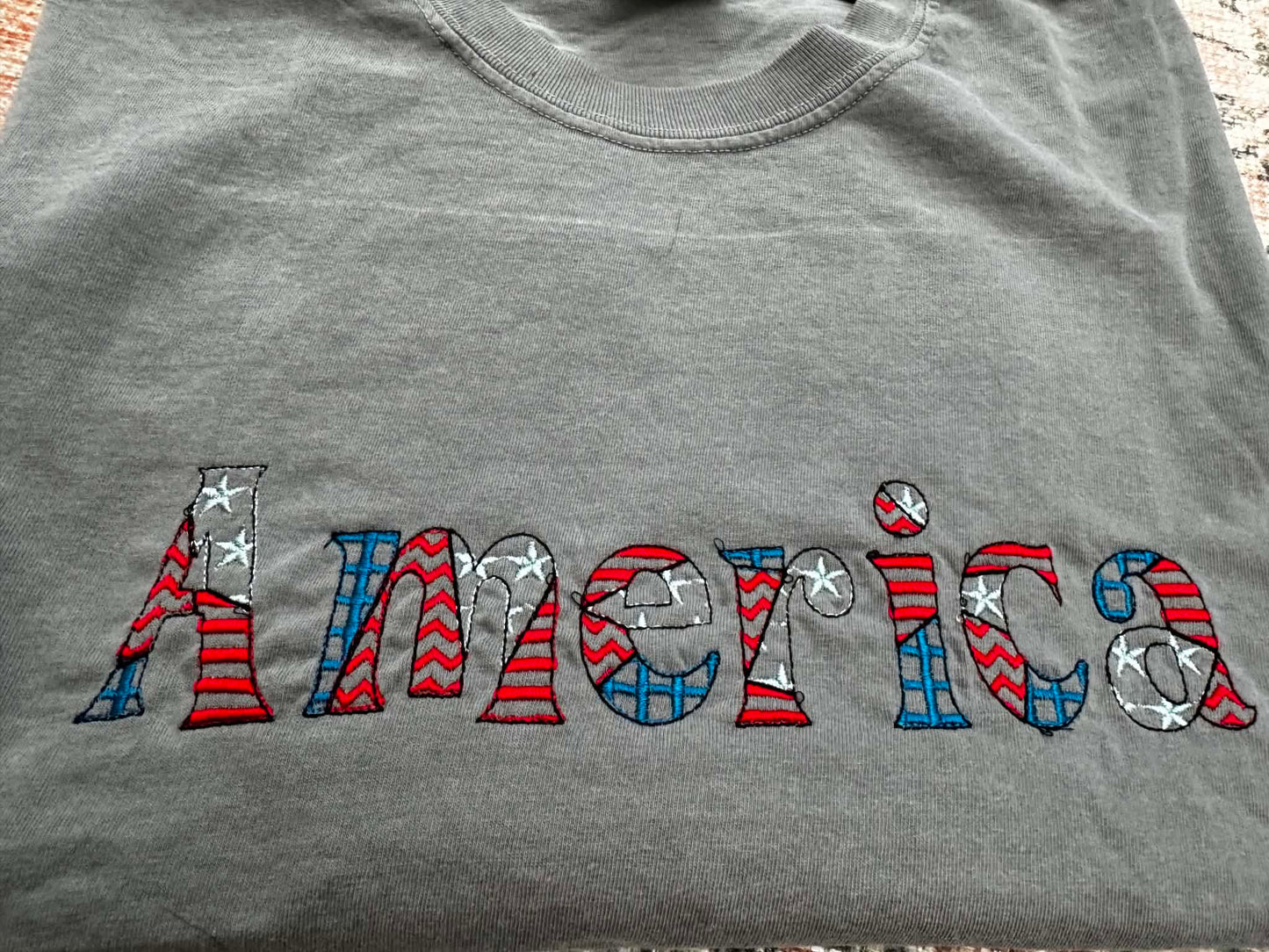 America Embroidered T-shirt